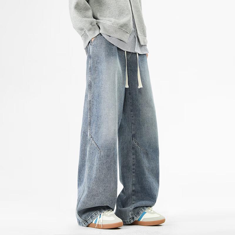 VUUG Мужские джинсы свободного кроя High Street с изогнутым лезвием