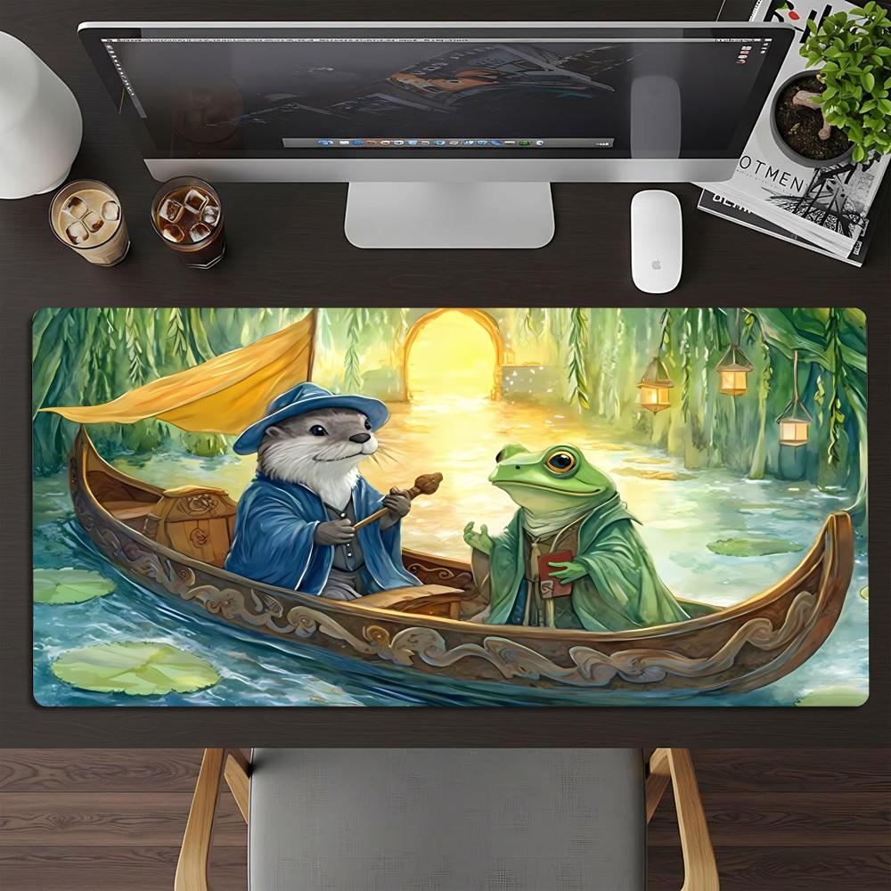 Magic Card Playmat TCG Playmat Forest Little Witch Non-Slip Stitched Edge Tabletop Gaming Mats Tapete Magic Card Pad