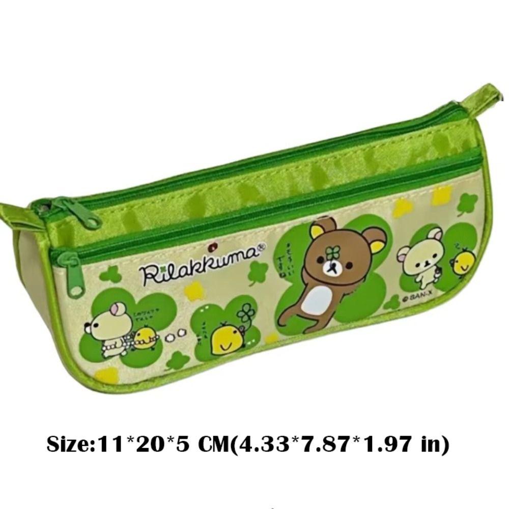 Новый Kawaii Rilakkuma Пенал Холщовый Большая Вместимость Детские Канцелярские Принадлежности Периферия Мультяшный Пенал