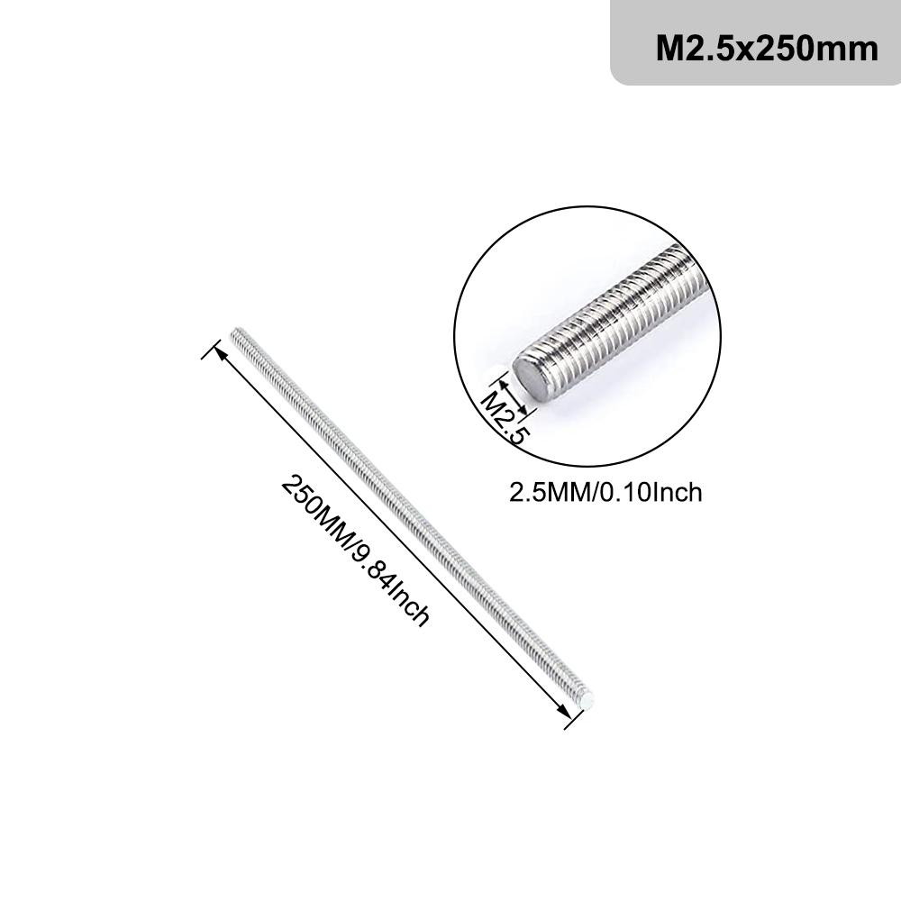 1шт резьбовой стержень 304 нержавеющая сталь винт M2 M2.5 M3 M4 M5 M6 M8 M10 M12 M16 M18 M20