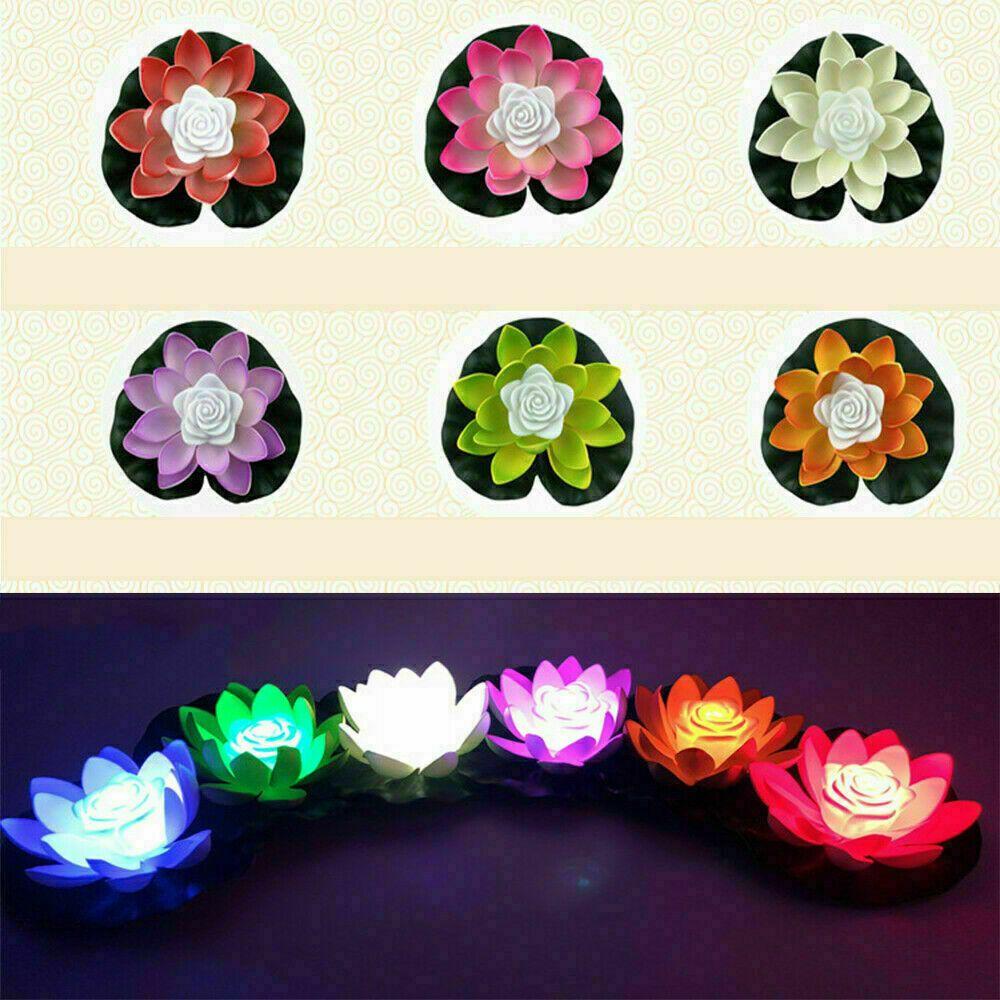 Buddhist Prayer Water Landscape Lotus Lamp Fountain Pool Pond Lamp Flower Light Wishing Lamp