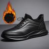 Весенне-осенняя спортивная обувь, мужская кожаная повседневная кожаная обувь с дышащей сеткой, мужская обувь, трендовые черные кожаные нескользящие одинарные туфли
