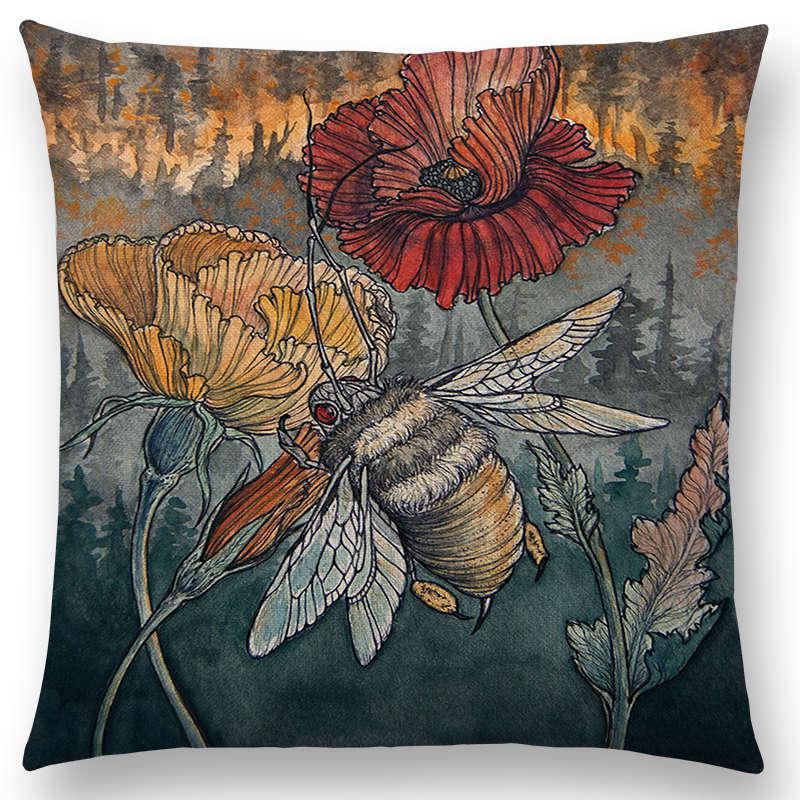 Dark Magic Creatures Mysterious Monster mythical beasts Sofa Pillow Case Cat Deer Bird Fox Tiger Snake Cushion Cover