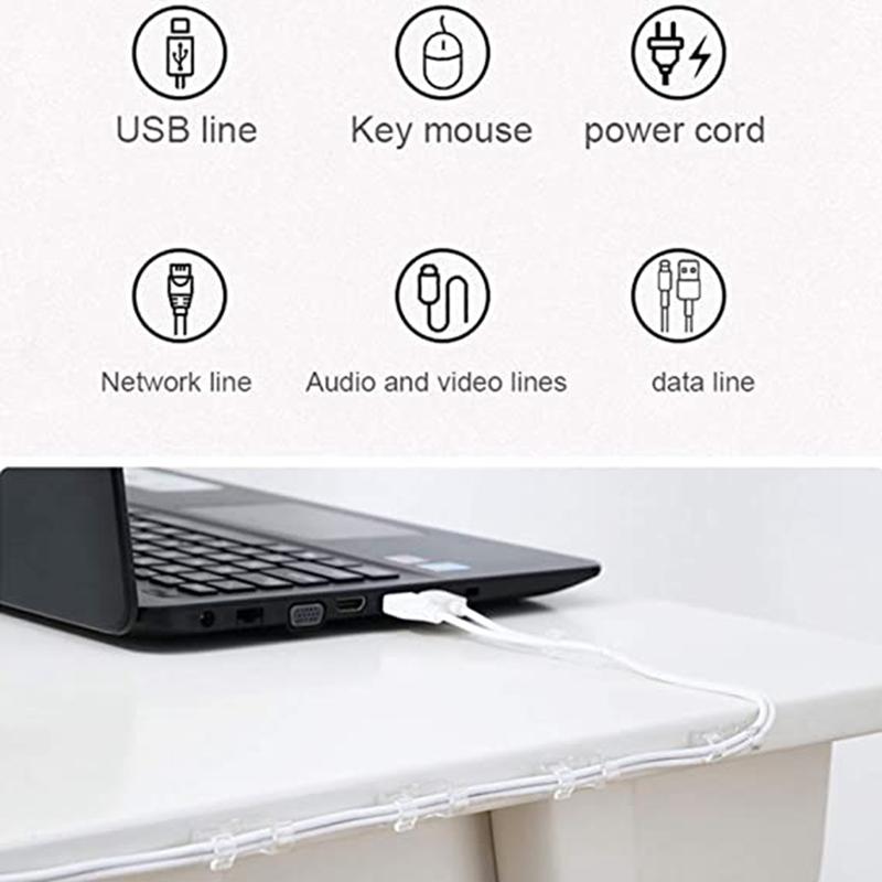 Data Cable Fixing Clamp Self Adhesive Wire Manager Usb Charger Cord Organizer Telephone Line Winder Retainer Clip Cable