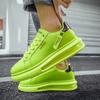 Fashion Spring Leather Green Platform Sneakers Men Thick Sole Air Cushion Running Shoes For Men 2025 Fashion Trainers Men's Sports Shoes