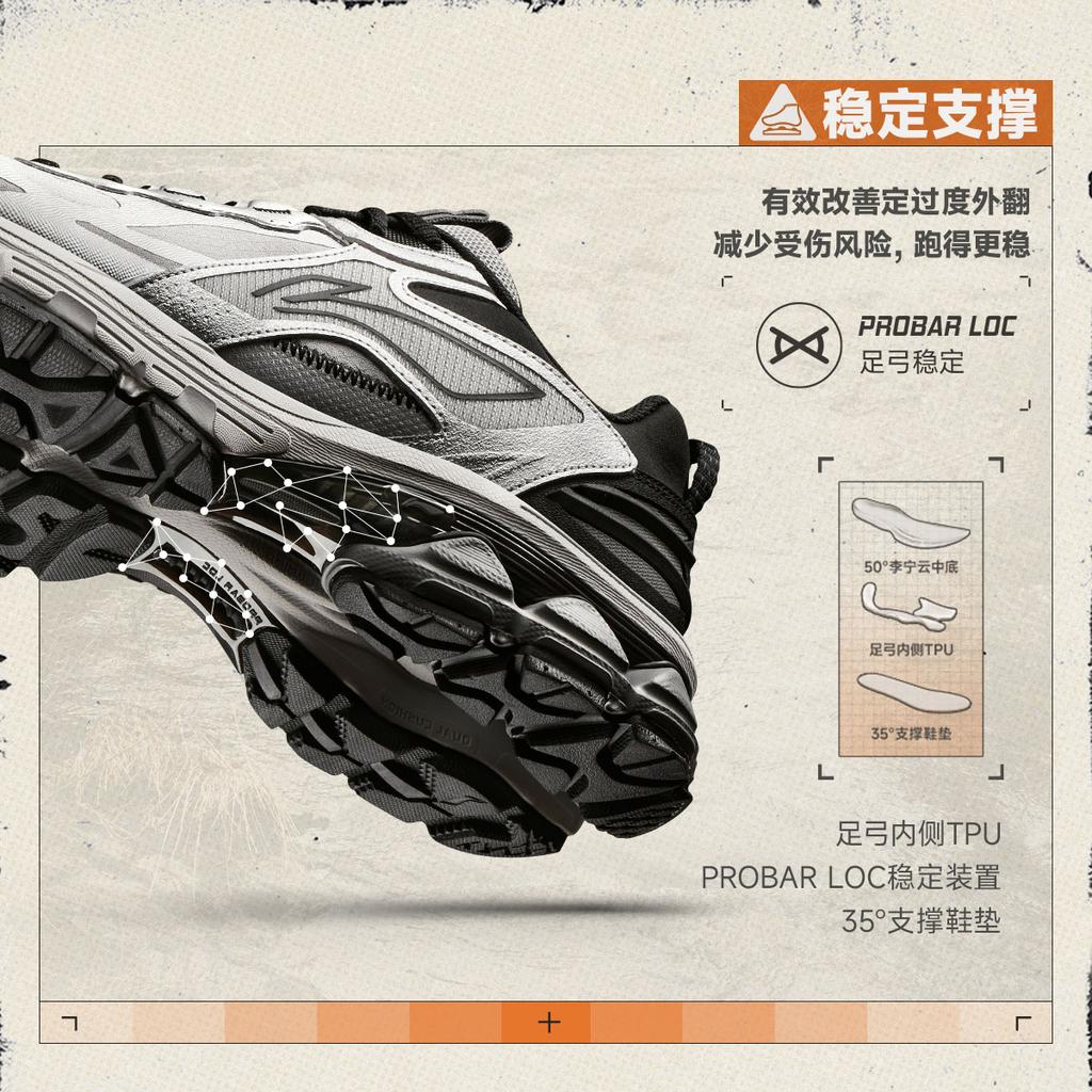 Li Ning Fuyiao 2.0 Треккинговые Скользкие Устойчивые к истиранию Низкие Кроссовки для Бега на Длинные Дистанции Спринта Мужские ARXU011-4