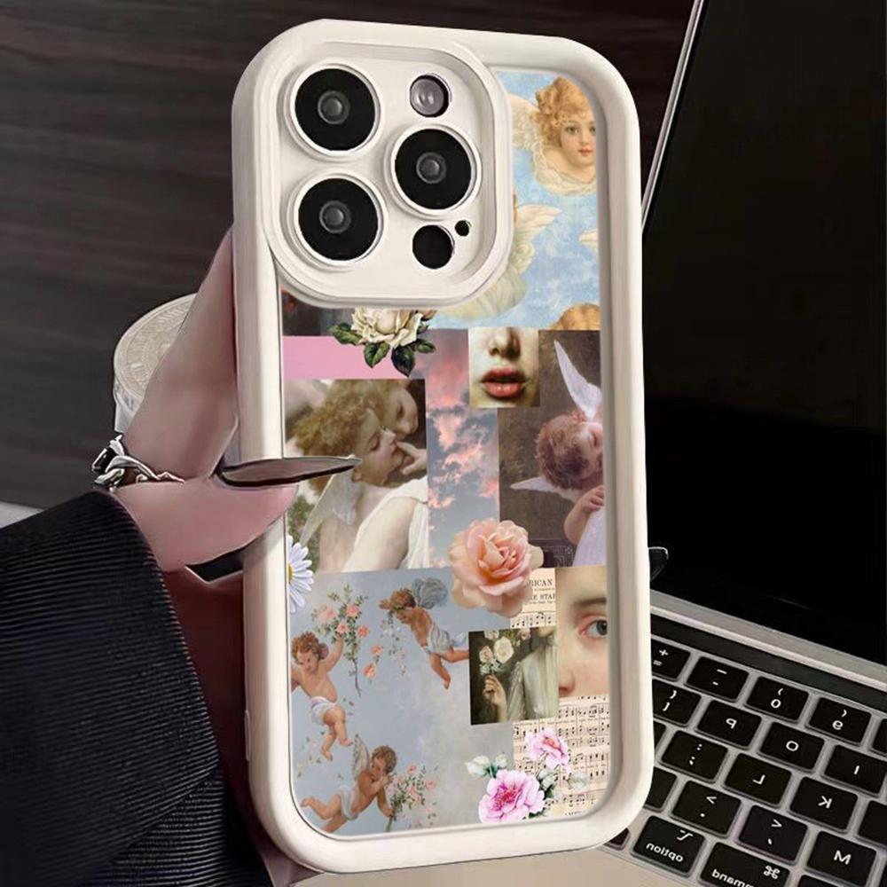 Мягкий чехол из ТПУ с ангельскими глазками для Samsung A04 A05 A10 A30 A50 A13 A23 A53 A14 A24 A34 A54 A15 A25 A35 A55 S20 S23 FE S24 Ultra Ae51 Angel art design