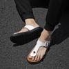New Italian Leather Flip-flops for Men Cool Beach Summer Shoes Hotel Slippers Man Light Flats Luxe All-match Men's Slippers