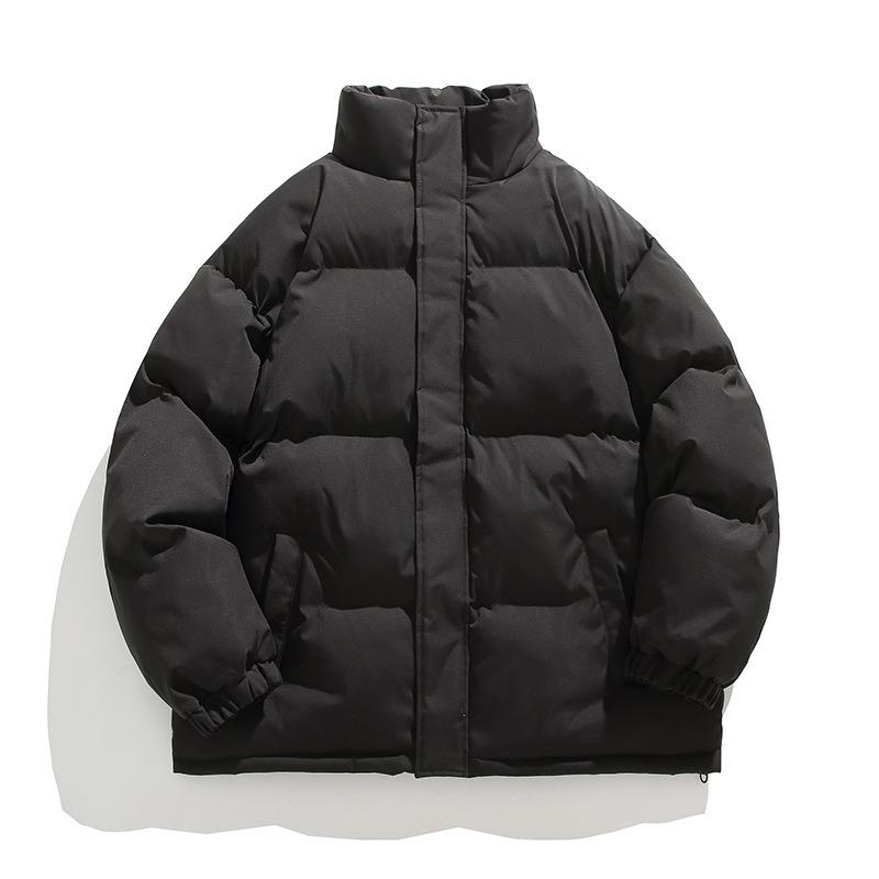 2023 новая минималистичная однотонная одежда с воротником-стойкой на хлопковой подкладке для мужской зимы, новая корейская версия, трендовая свободная теплая хлопковая одежда, повседневная