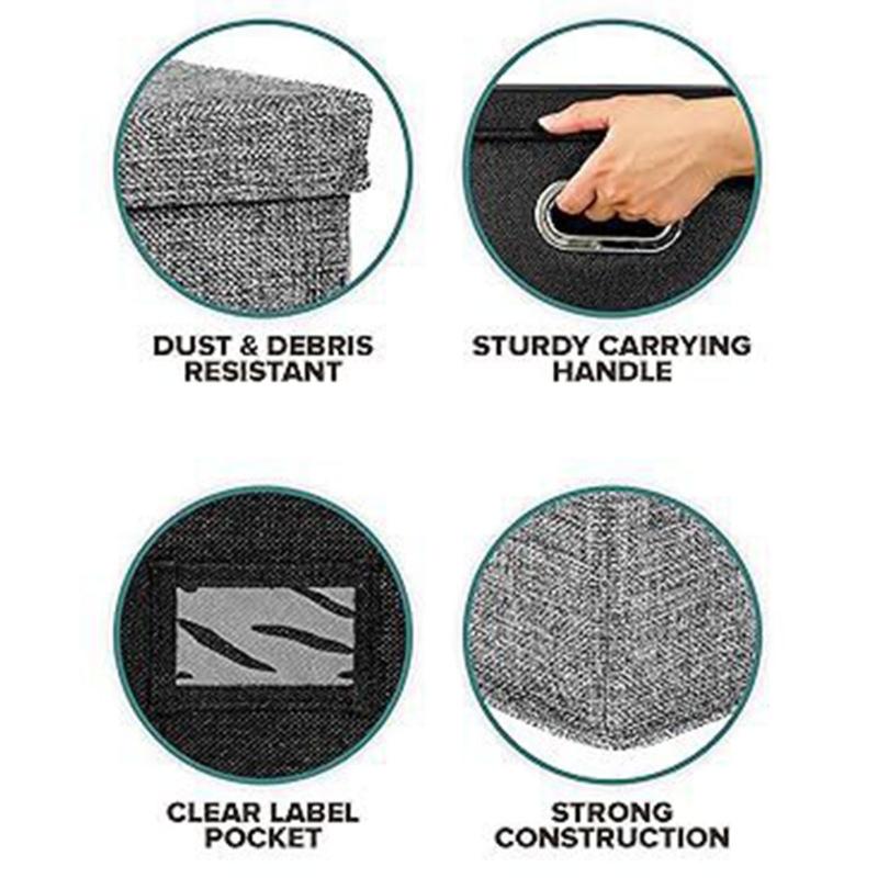 Record Storage Box 12.99Inch Holder with Lid and Handles Large Capacity Organizers for Albums Magazines and Files