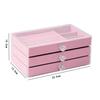 Acrylic Velvet Jewelry Organizer with 3 Drawers Stackable Display Storage Earrings Necklace Bracelets Box Holder Case for Women