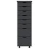 Mobile Drawer Cabinet MOSS Grey Solid Pine Wood