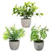 East Leaf Faux Greenery, Tabletop Miniature Potted Plants, Stylish Decorative Plants, Pothos, Eucalyptus, Sansevieria, Set of 3