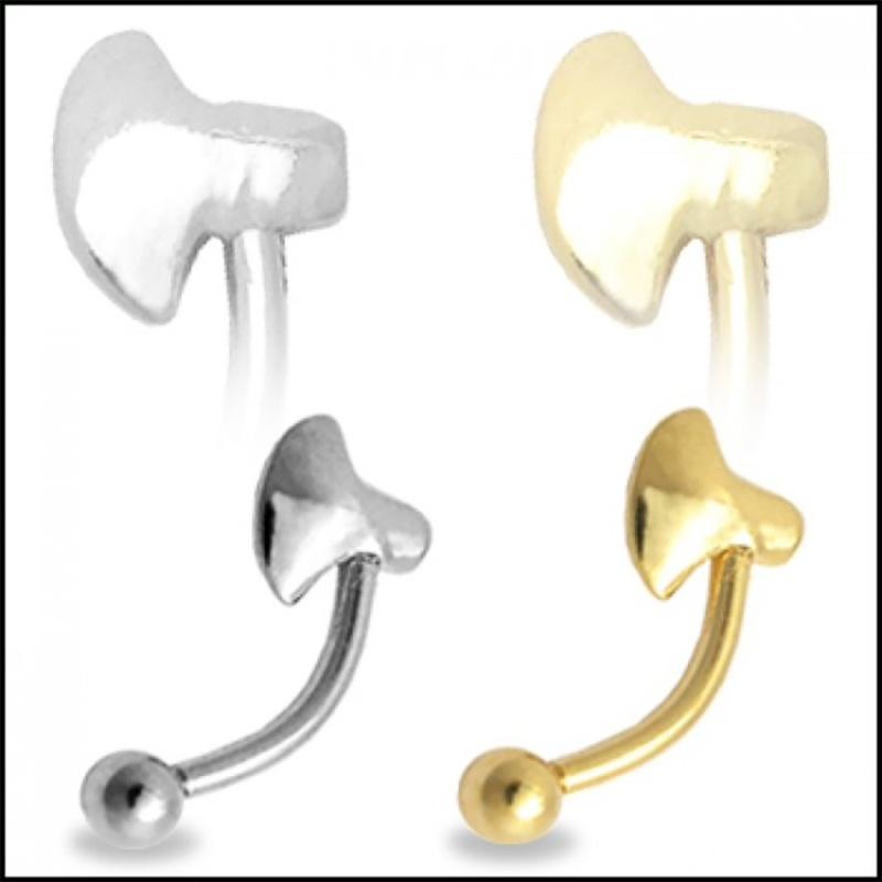 KODY PIERCING Пирсинг брови топором из 18-каратного золота с шариком - качественный пирсинг