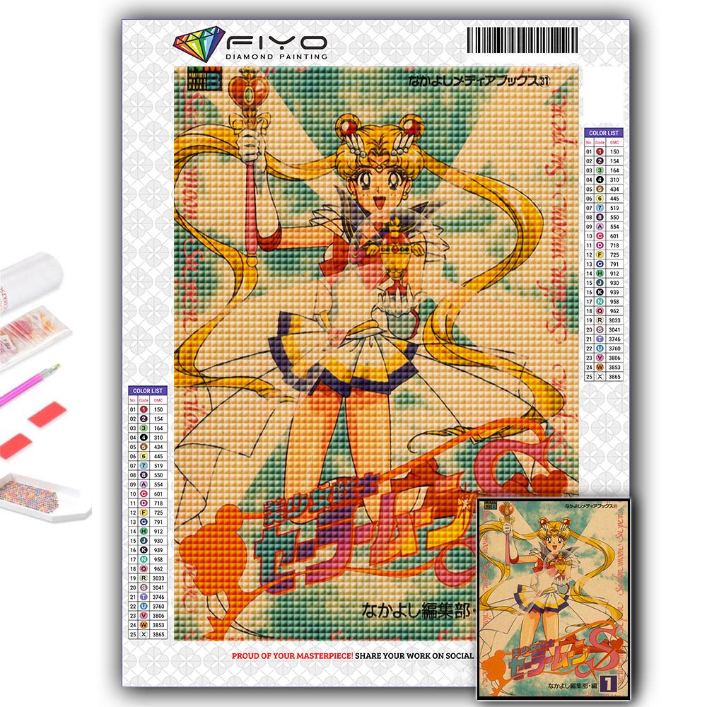 5D Алмазная картина Сейлор Мун DIY Алмазная вышивка Горный хрусталь Украшение дома