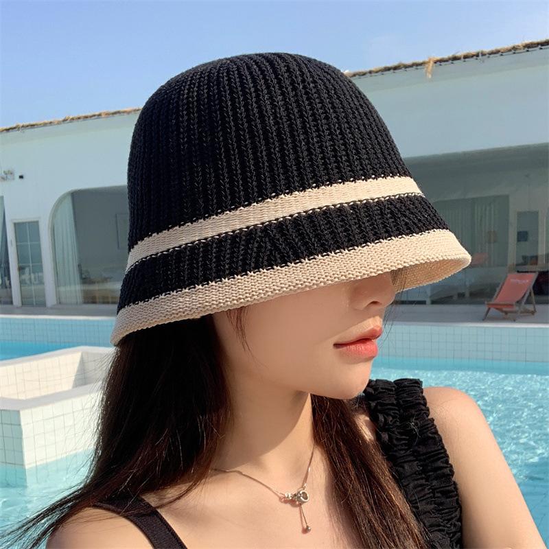 Female Knitting Bucket Hats Harajuku Bucket Hat Fishing Outdoor Panama Hip Hop Cap Men's Summer for Fisherman Hat Women Spring