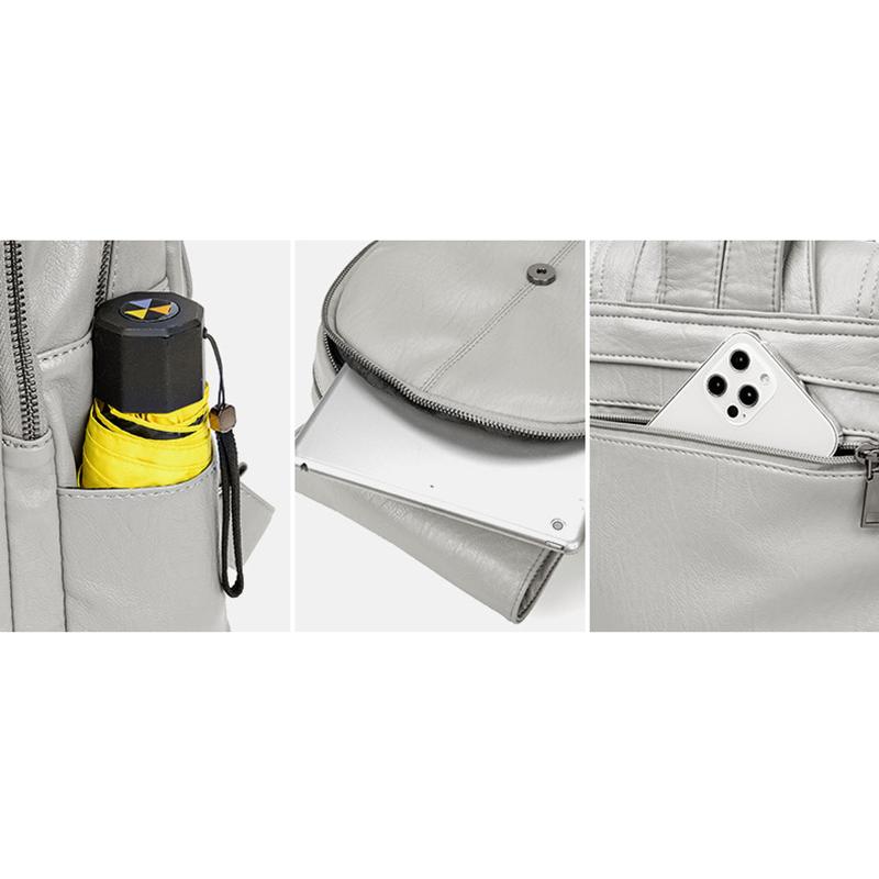 Backpack for Women PU Leather Shoulder Bag Rucksack Women's Knapsack Travel School Bags for Teenage Girls Back Pack