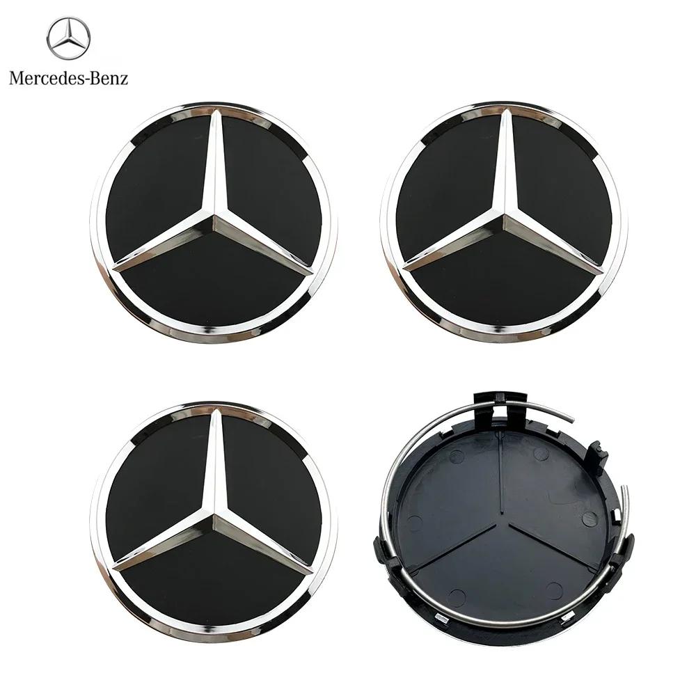 4pcs 75mm Car Wheel Center Hub Caps Cover Mercedes Benz B/C/E/S Class A Class C200L GLC GLK CLA W126 Auto Accessories
