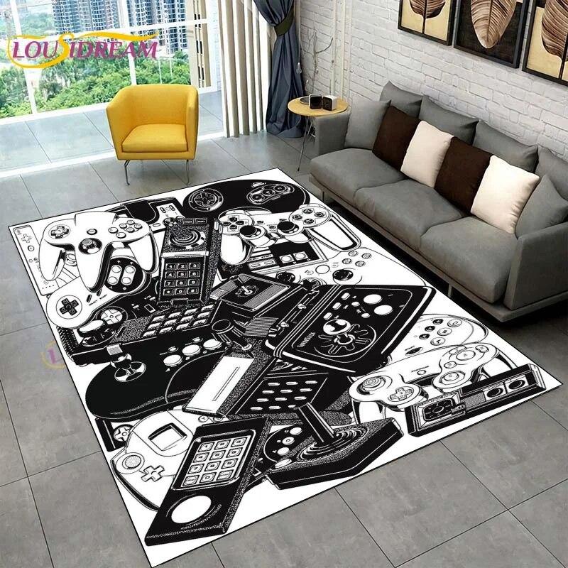 Cartoon Gamer Game Controller Area Rugs,Large Carpet Rug for Living Room Children's Room,Kids Play Crawl Non-slip Floor Mat Gift