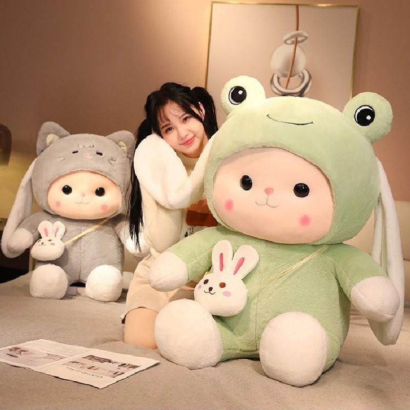 Очаровательная плюшевая кукла-кролик, мягкая набивная игрушка для девочек, идеально подходит для сна, подарки
