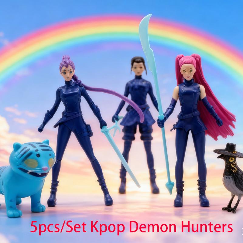 В наличии 5 шт./набор Kpop Фигурка Охотников на демонов Модель Игрушка ПВХ Мультяшные Игровые Периферийные устройства Декор Коллекция Фигурок Модель Игрушка Для Ребенка/