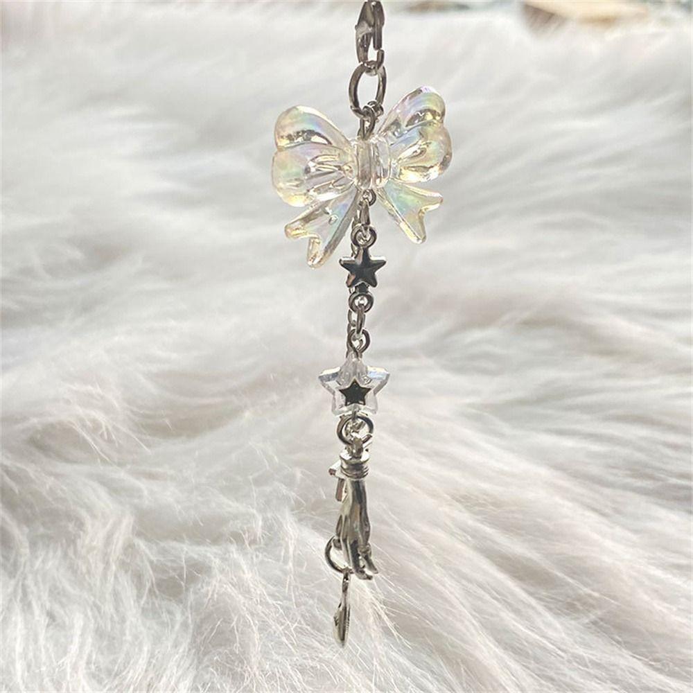 Ремешок для ключей, цепочка из бисера, подвески для телефона в виде звезды, ремешок для мобильного телефона, подвеска для телефона, розовая цепочка для крутой девушки