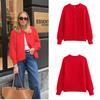 Свитер женский теплый осенний однотонный с длинным рукавом повседневный элегантный пальто