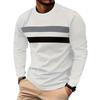 Men'S Color Blocked Long Sleeve Round Neck T-Shirt 100% Polyester Fiber With Moderate Elasticity Suitable For Sports And Leisure