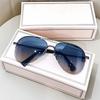 Men's Gradient Color Aviator Sunglasses Metal Semi-Rimless Frame Retro Aviator Sunglasses with UV400 Lenses for Driving Outdoor