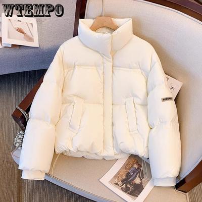 Куртка из хлопка с воротником-стойкой, хлопковое пальто, сезонная куртка из хлопка на пуху, женская короткая куртка из хлопка