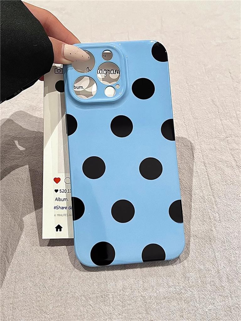 Корейский INS Белый Черный Горошек Чехол для Телефона для iPhone 17 16 15 Pro 14 13 Pro Max Модный Ударопрочный Милый Простой Мягкий Чехол-Крышка