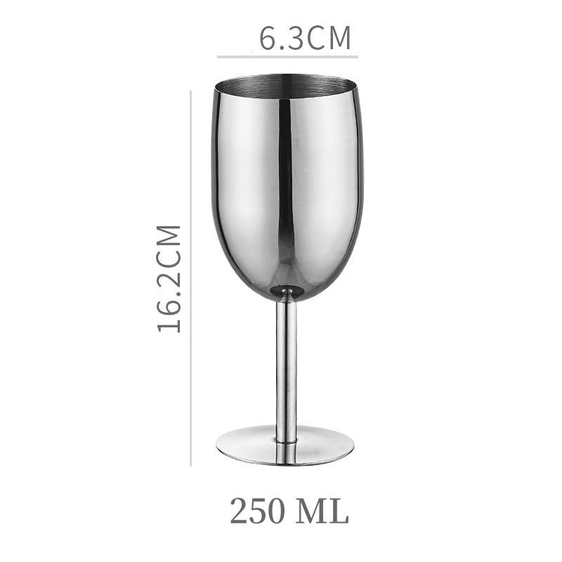 Stainless Steel Red Wine Glass, Single Layer Goblet, Large Capacity, Drum Shaped, Drop-resistant Wine Glass, 250ml, Agave Cup