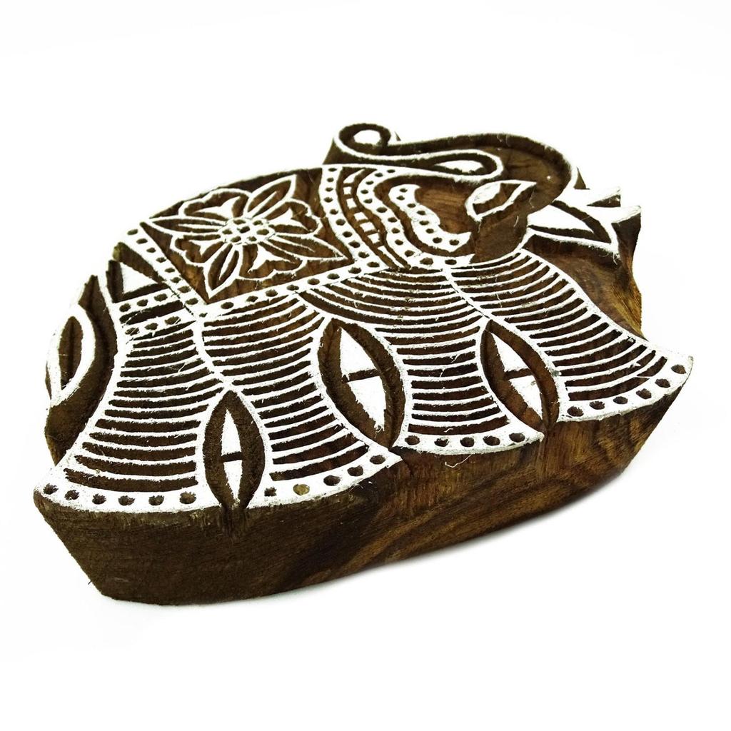 Ручная резная печать слона на деревянных блоках Печать на текстиле