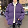 Padded Clothes Men's Winter New American Retro Thickened Loose Padded Clothes Jacket Solid Color Large Size Stand-up Collar Bread Clothes Padded