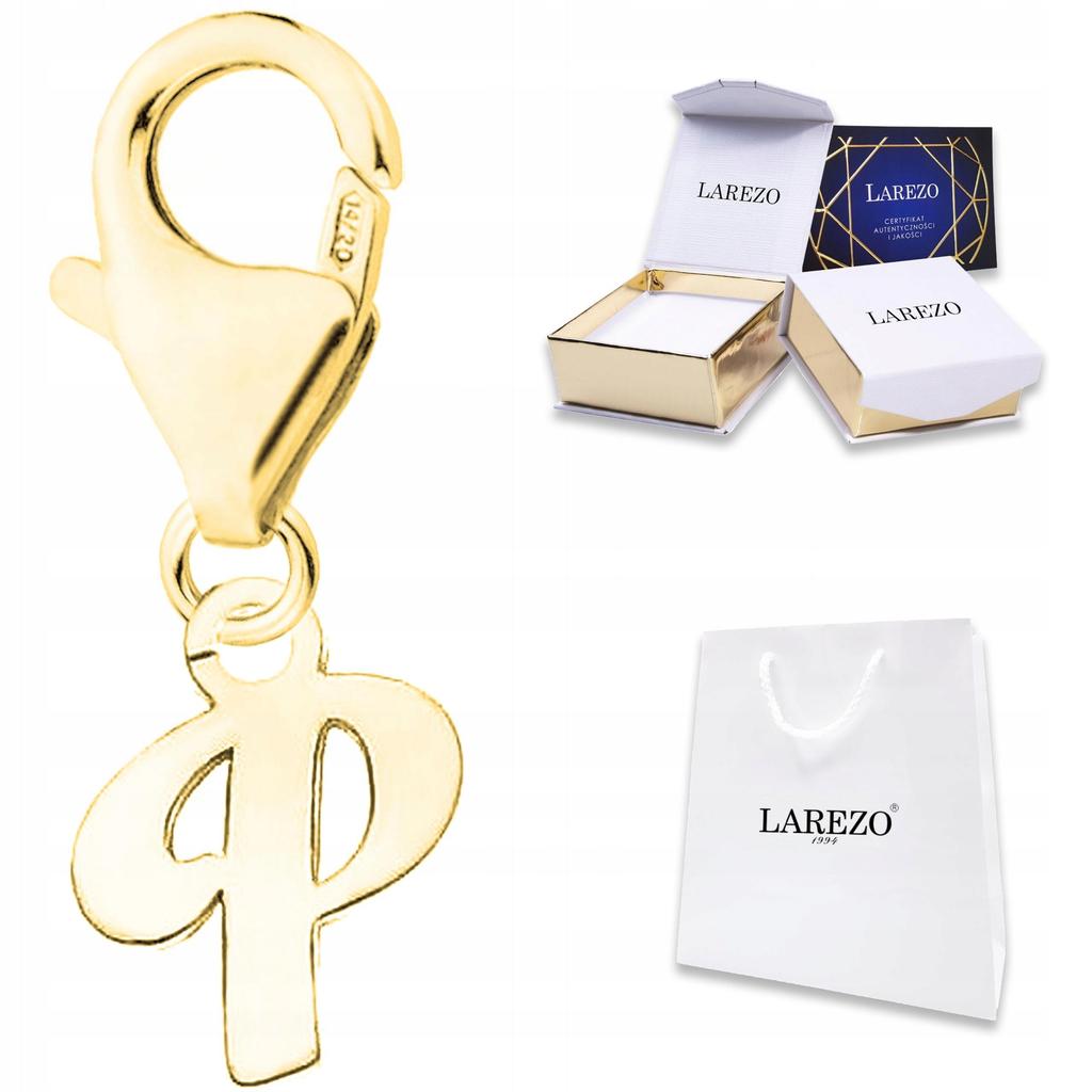 Gold Pendant Hanging With Letter P Alphabet Initial Name Sign Silver 925
