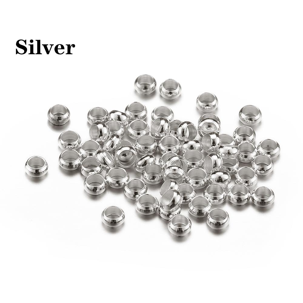 500pcs Gold Silver Color Crimp Beads Copper Ball Stopper Spacer End Beads for Bracelet Necklace DIY Jewelry Making Findings