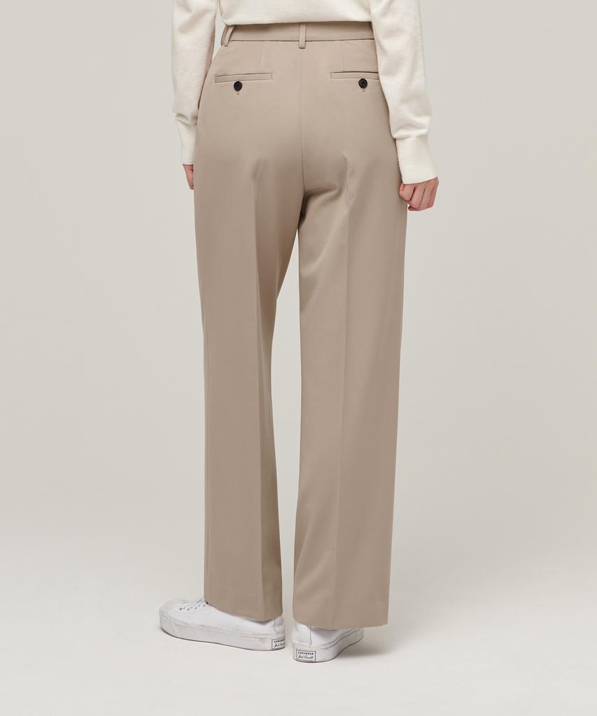 MUSINSA STANDARD WOMAN Women'S Heavyweight Fleece-Lined Wide Hidden Elastic Waist Slacks [Beige]