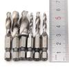 1-6PCS Tap Drill Titanium Plated Hex Shank HSS Screw Thread Metric Tap Bits Screw Machine Compound M3 M4 M5 M6 M8 M10 Hand Tools