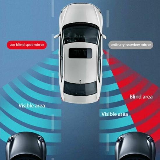 Universal 95mm Car Blind Spot Mirror Round Convex Wide Angle Rear View Mirrors,