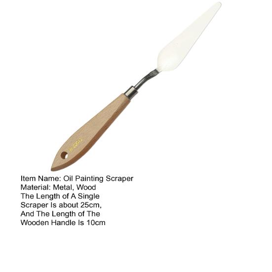 Art Tool for Painting Oil Scraper, Stainless Steel Palette Knives with Wood Handle Paint Scraper Mixing Scraping And Layering Acrylic Supplies Knife