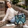 Elegant Stained Glass Pattern Tote Bag Stylish Casual Large Capacity Daily Commute Shoulder Handbag