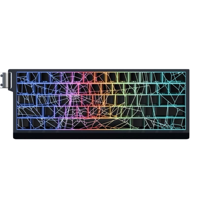 Полупрозрачные кейкапы 64/74 клавиши с боковой печатью «Паутина», просвечивающие при подсветке, для клавиатур 60 61 63 64 65 67 68