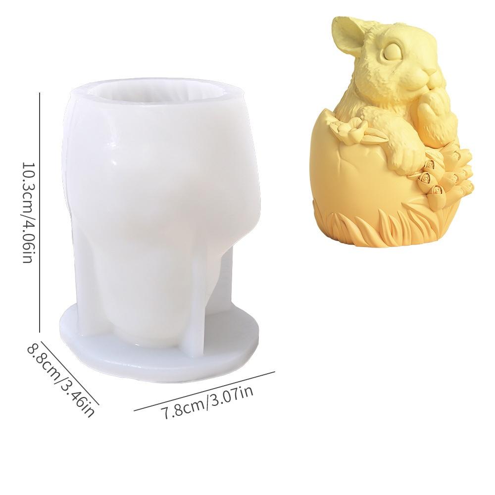 3D Пасхальный Кролик Яйцо Свеча Силиконовая Форма Кролик Смола Гипс Смола Украшения Форма Домашний Декор Подарки Материалы для Изготовления Свечей