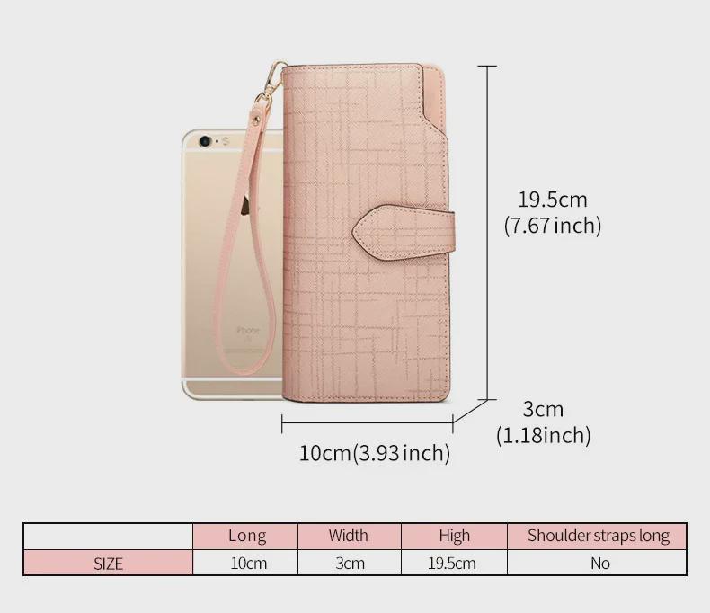 Женский роскошный двухслойный длинный клатч-кошелек из коровьей кожи 2024 года