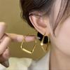 Exaggerated Hoop Earrings for Women Gold Color Hollow Square Geometric Statement Personality Hanging Earrings