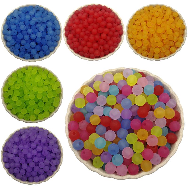 Креативная мода для изготовления ювелирных изделий, глазурь ярких цветов, аксессуары, круглые бусины, акрил, 200 шт., фурнитура из материала ручной работы, поделки своими руками