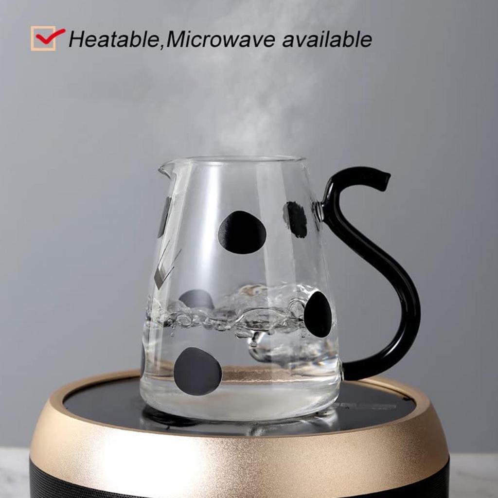 Стеклянный кувшин для воды для коровы | Прикроватный графин для молока с чашкой | Стеклянный графин-кувшин со стеклянной кружкой Милая корова Стеклянный кувшин для чая Чайник Кувшин для молока Графин для воды F