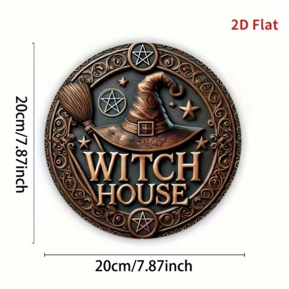 Круглая алюминиевая табличка в стиле Witch House, пентаграмма, шляпа ведьмы, мистический декор для дома