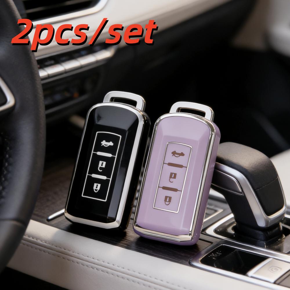 2 шт. Чехлы для корпуса автомобильного ключа для Mitsubishi Xpander Outlander ASX Pajero Eclipse Cross Montero Аксессуары