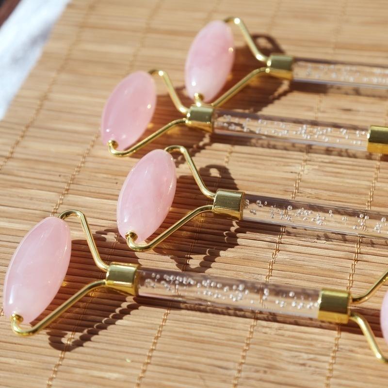 1 шт., массажер для ухода за лицом, нефритовые ролики, красота, здоровье, очистка кожи, лифтинг подбородка, массажер с натуральным камнем, гуашью